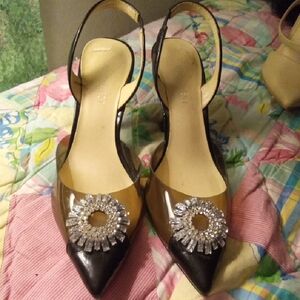 Elegant Black Women's Shoes with Crystal Embellishment
